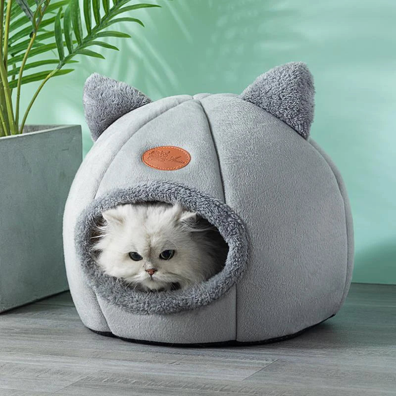 Toca "Sonho Quentinho" – Cama Caverna Inverno para Gatos e Cães de Pequeno Porte