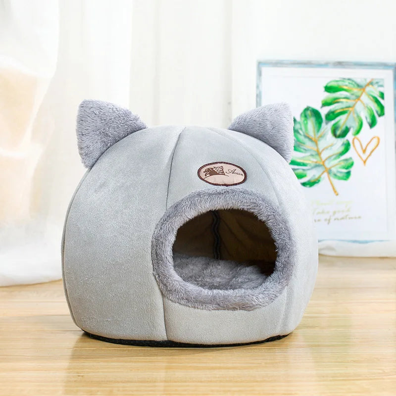 Toca "Sonho Quentinho" – Cama Caverna Inverno para Gatos e Cães de Pequeno Porte