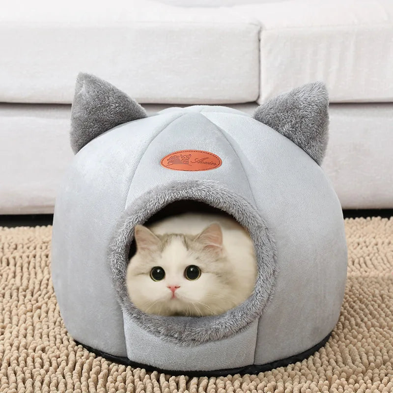 Toca "Sonho Quentinho" – Cama Caverna Inverno para Gatos e Cães de Pequeno Porte