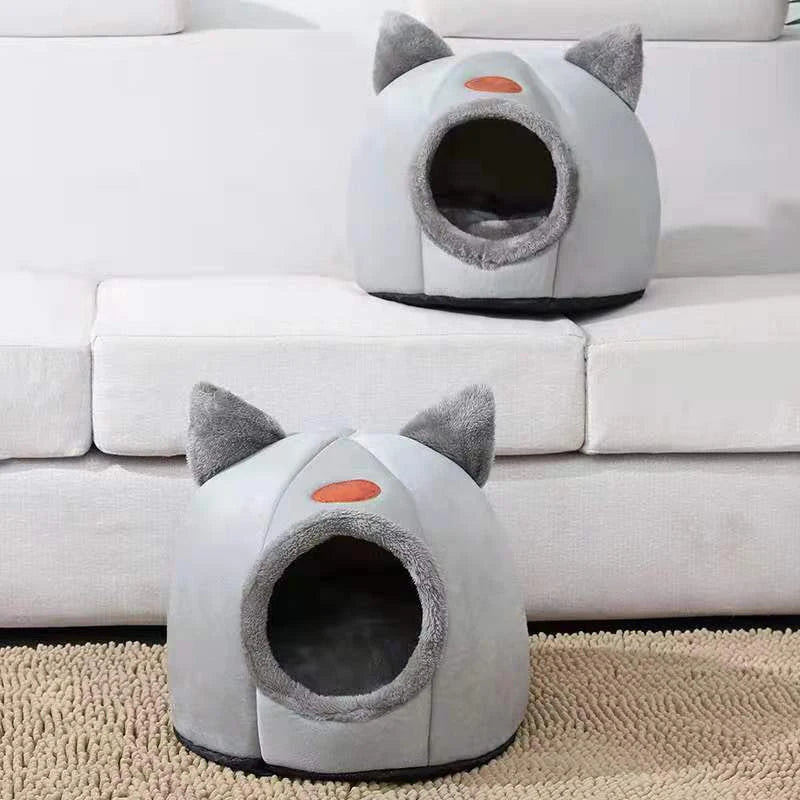 Toca "Sonho Quentinho" – Cama Caverna Inverno para Gatos e Cães de Pequeno Porte