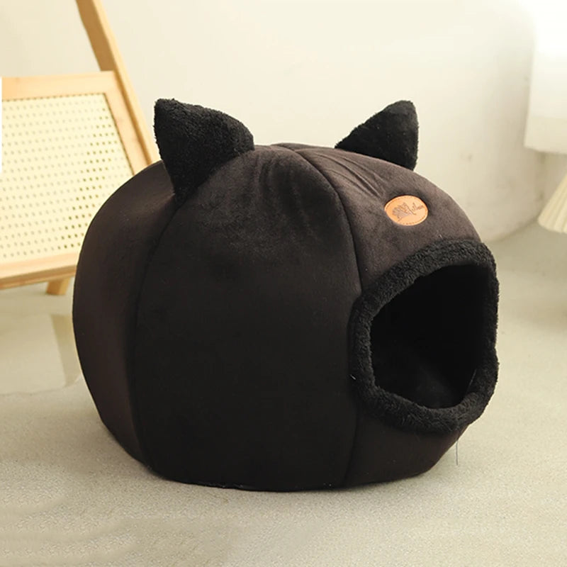 Toca "Sonho Quentinho" – Cama Caverna Inverno para Gatos e Cães de Pequeno Porte