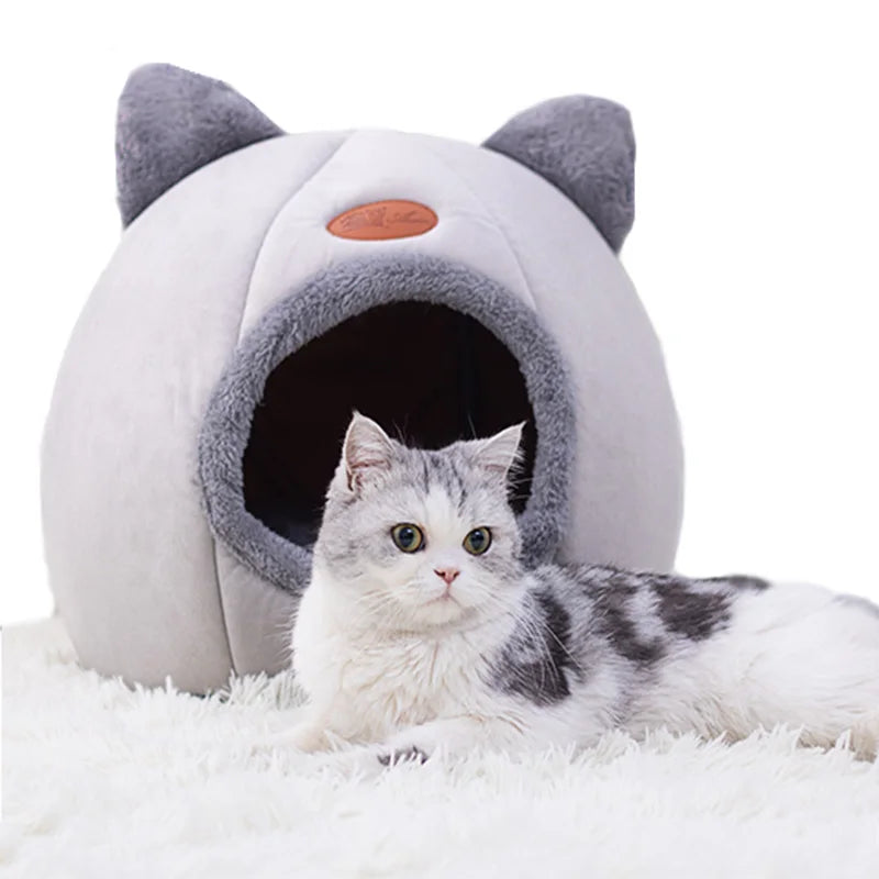 Toca "Sonho Quentinho" – Cama Caverna Inverno para Gatos e Cães de Pequeno Porte