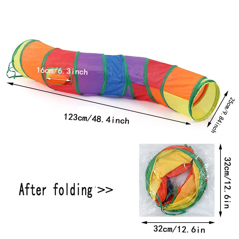Túnel Divertido Dobrável para Gatos – Playground Seguro e Respirável