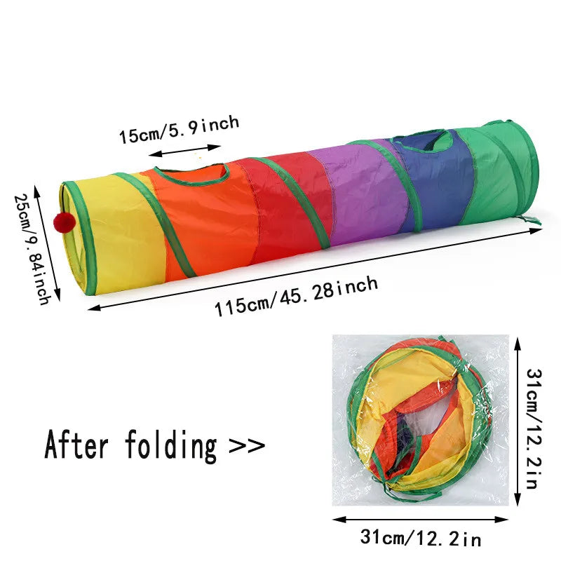 Túnel Divertido Dobrável para Gatos – Playground Seguro e Respirável