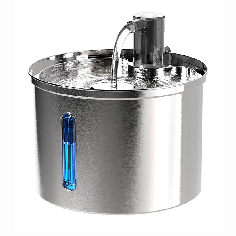 Newpet Fonte de Água Inox 3L para Gatos e Cães — Bebedouro Automático, Silencioso e com Filtro Duplo