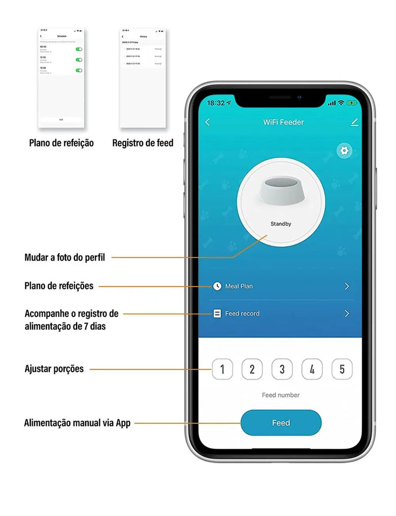 🐾 Newpet Comedouro Automático Inteligente 4L com Wi-Fi, Áudio e Controle por App
