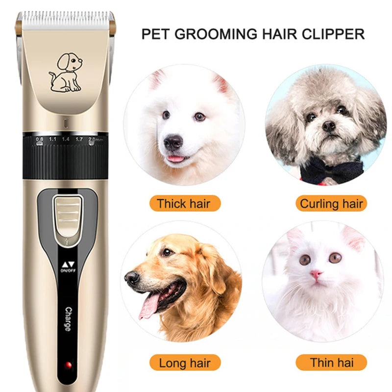 Máquina de Tosa Profissional Recarregável para Cães e Gatos – Baixo Ruído, Potência e Precisão
