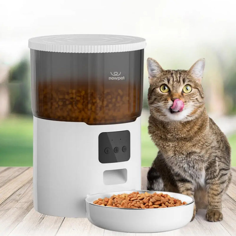 🐾 Newpet Comedouro Automático Inteligente 4L com Wi-Fi, Áudio e Controle por App