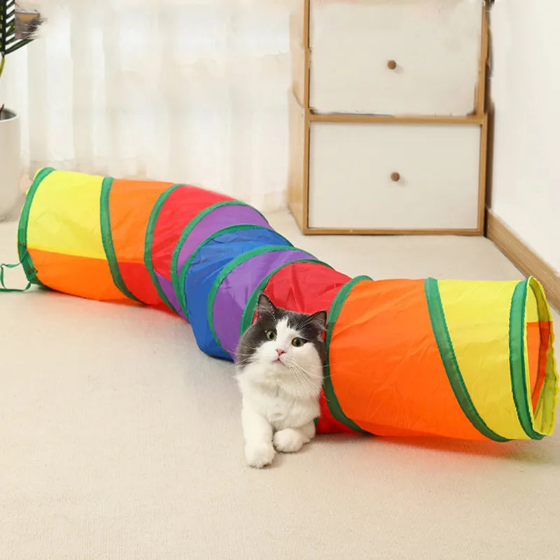 Túnel Divertido Dobrável para Gatos – Playground Seguro e Respirável