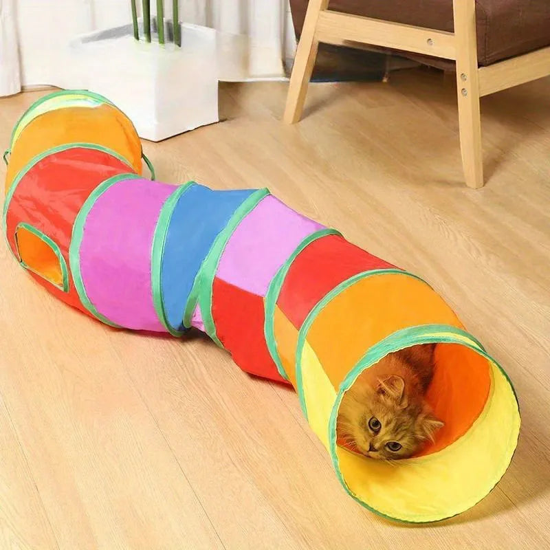 Túnel Divertido Dobrável para Gatos – Playground Seguro e Respirável