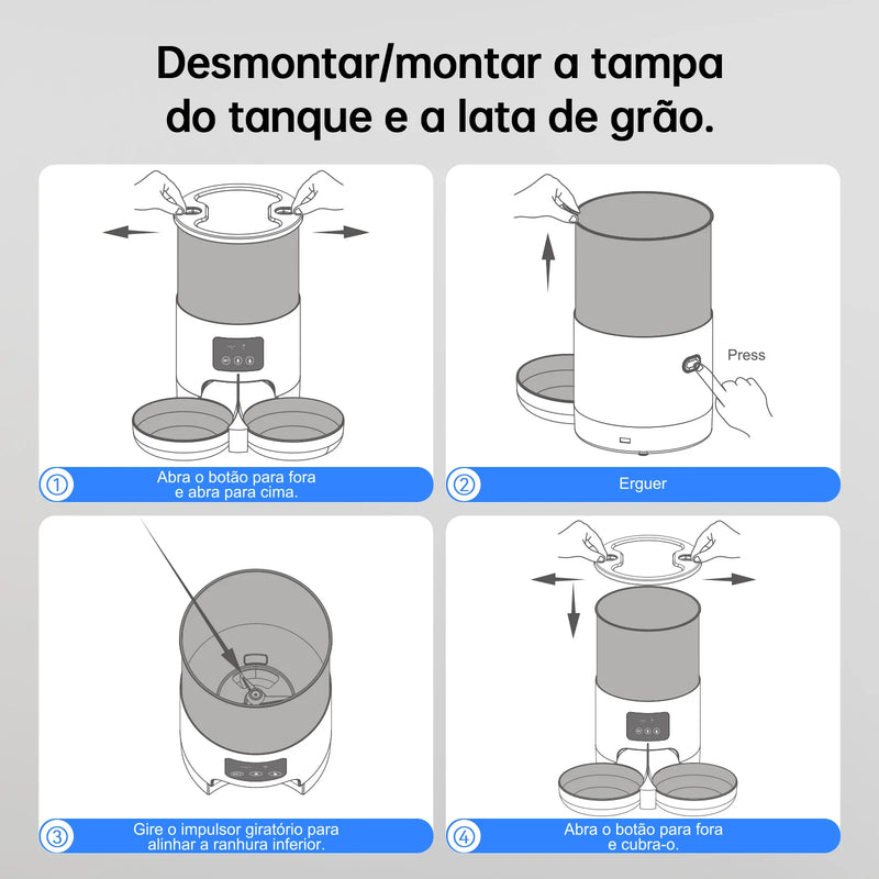 🐾 Newpet Comedouro Automático Inteligente 5L com Wi-Fi, Temporizador e Gravador de Voz