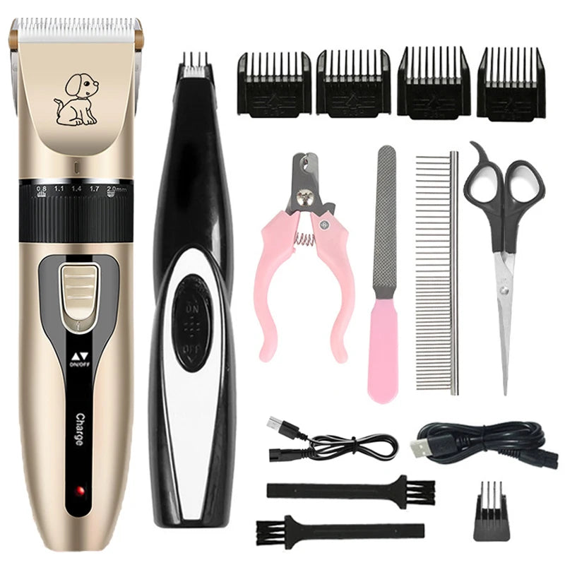 Máquina de Tosa Profissional Recarregável para Cães e Gatos – Baixo Ruído, Potência e Precisão