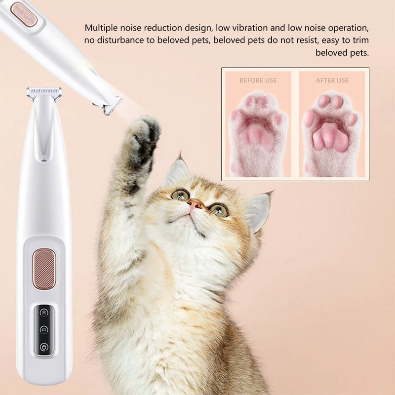 Aparador Portátil para Patas de Cães e Gatos com Luz LED – Trimmer Profissional Recortador de Unhas e Pelos