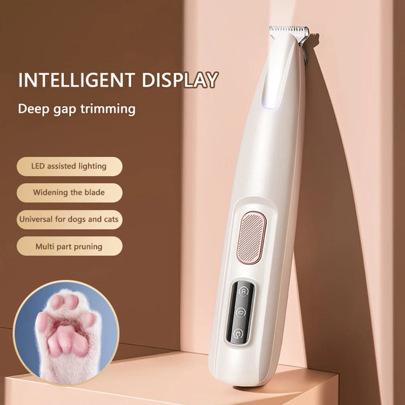 Aparador Portátil para Patas de Cães e Gatos com Luz LED – Trimmer Profissional Recortador de Unhas e Pelos