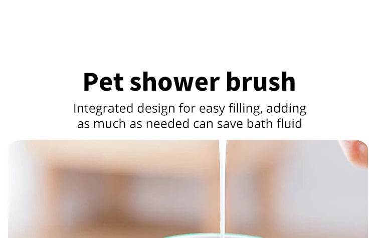 Escova de Banho de Silicone para Cães e Gatos – Massageadora 3 em 1 com Dosador de Shampoo