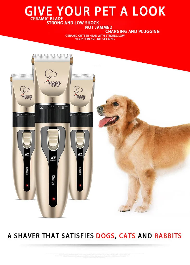 Máquina de Tosa Profissional Recarregável para Cães e Gatos – Baixo Ruído, Potência e Precisão