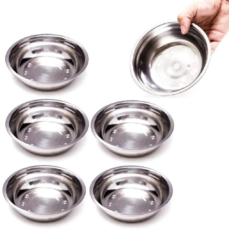 Kit com 10 Tigelas Redondas de Aço Inoxidável 13cm – Resistência e Versatilidade para sua Cozinha